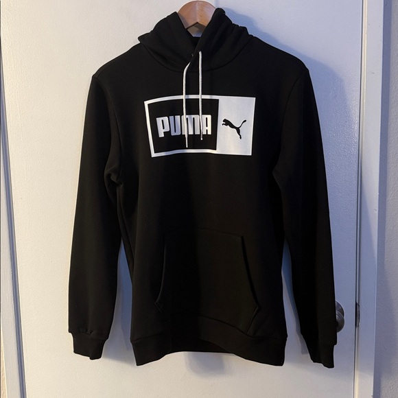 NWT Puma Black Signature Logo Hoodie Sweatshirt Men's S - Picture 5 of 11